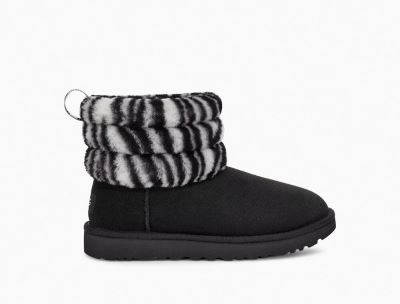 UGG Fluff Mini Quilted Zebra Boots for Womens - Black/White India